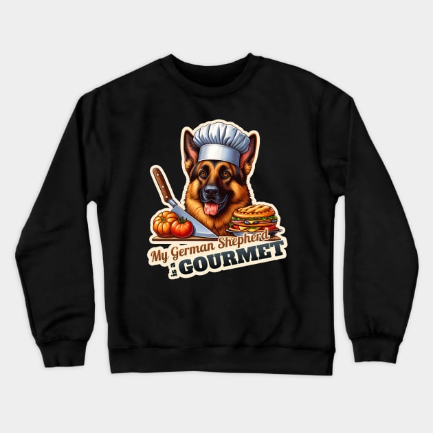 German Shepherd  Chef Crewneck Sweatshirt by k9-tee